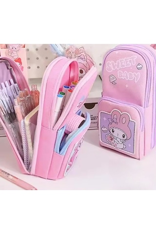 Sanrio Kuromi Kalem Kutusu Sevimli Büyük Kapasiteli Su Geçirmez Dayanıklı Kalem Çantası