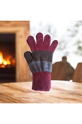 Garson Beden Erkek Çocuk Eldiven Bordo - 8-12 Yaş Bordo