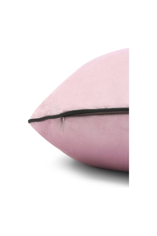 Biyeli Kırlent Yastık Kılıfı Açık Pembe 45x45