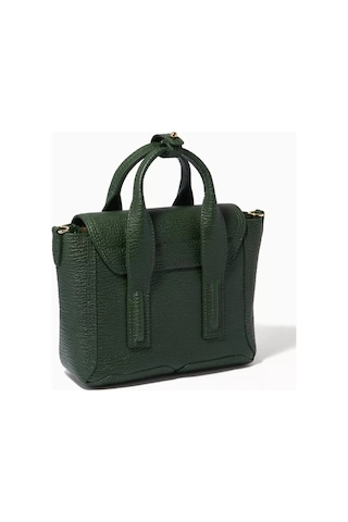 3.1 Phillip Lim Pashli Mini Yeşil Çanta Shark Deri Dokulu, Metal Detaylı Ve Çapraz Askılı El Çantası