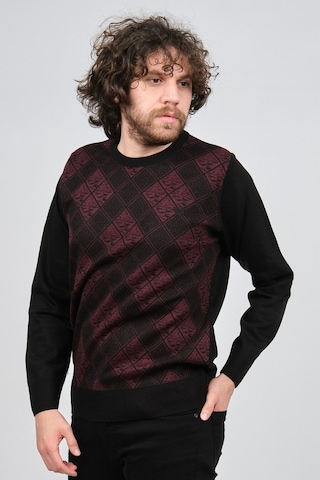 Pelikan Erkek Desenli Bisiklet Yaka Kazak 1579329 Bordo Bordo