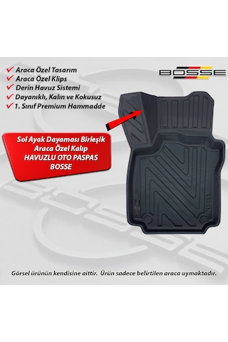 Renault Clio 4 Paspas Araca Özel 2012 2019 BOSSE 3D Havuzlu Oto Paspas