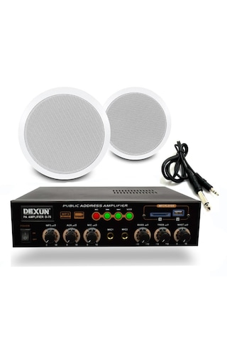 2 Li Beyaz Tavan Hoparlörlü Ses Sistemi Mağaza Kafe Ofis Müzik Sistemi