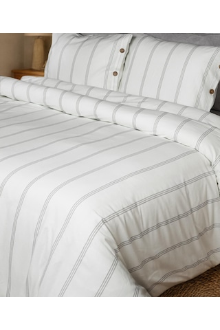 Cotton Collection Tek Kişilik Çizgili Nevresim Seti Seroya Renkli