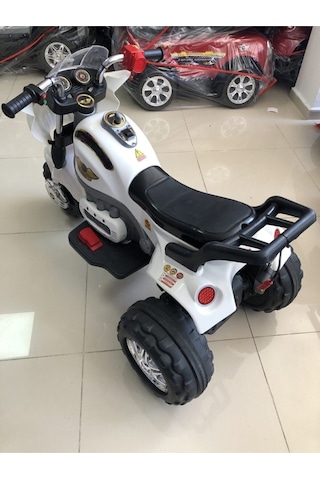 Aliş Toys Goway 12 Volt Turbo & Müzik Çalarlı Elden Gazlı Dev Motor 3-9 Yaş Beyaz