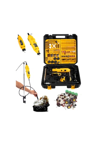 Deko Turkey Dkt462G 462 Parça 500W Devir Ayarlı Çift Adet Gravür Oyma Hobi Seti