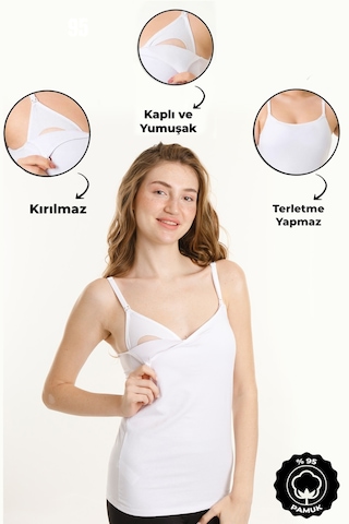 Hamile Emzirme Atleti Kaplı Beyaz