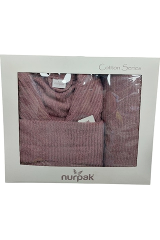 Nurpak Tek Kişilik Bornoz Seti Şalyaka-ekol Mürdüm Beden L-xl Mürdüm