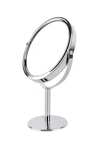 Sonx Oval Masaüstü Ayaklı 360 Dönebilen Çift Taraflı Büyüteçli Krom Ayna 18x10cm Siyah