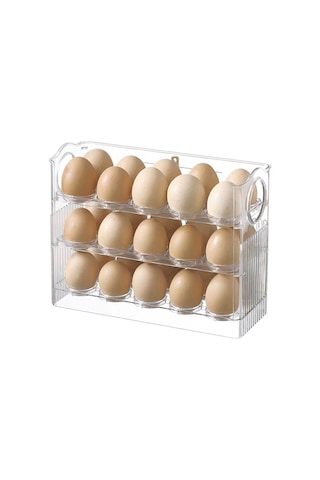 Microcase Sert Abs Plastik Dolapiçi Yumurta Organizer Ve Standı Kapaklı Tasarım Al5453 Şeffaf