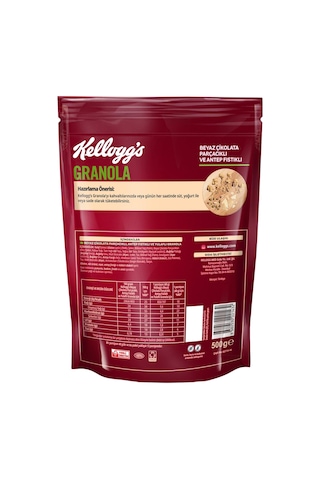 Kellogg's Granola Beyaz Çikolatalı ve Antep Fıstıklı 500 G