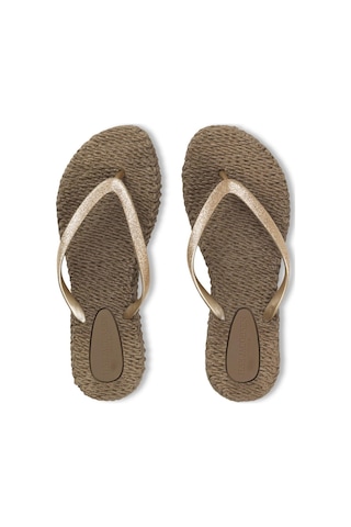 Ilse Jacobsen Cub Brown Cheerful01 - Kahverengi Simli Parmak Arası Terlik-6938 Kahverengi