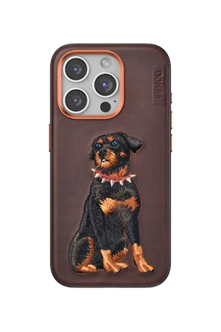 Venco Apple Uyumlu İphone 15 Pro Perma Desenli Kapak - Koyu Kahve - Özel Seri 8683140747503