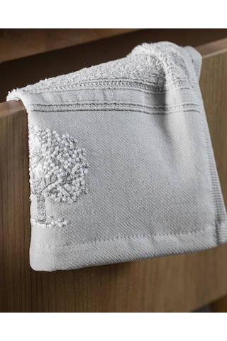 Madame Coco Orva Nakışlı %100 Pamuk 2'li El Havlusu - Gri - 30x45 Cm 8684427123997 Gri