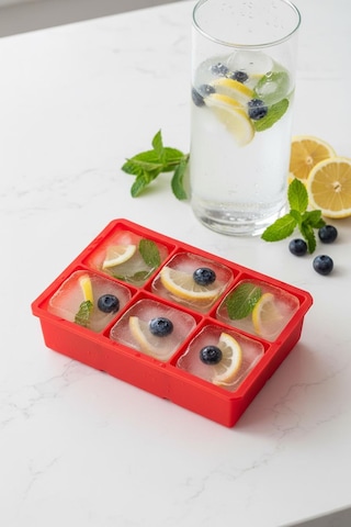6 Hazneli Silikon Buz Kalıbı & Çok Amaçlı Buzluk Ve Dondurucu Organizeri 11x16 Cm Karışık