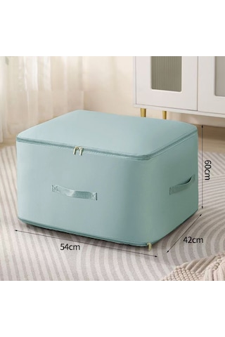 Xindoker Giyim Ve Yorgan Saklama Çantası - Su Geçirmez Nem Engeli - Dayanıklı Materyal - Geniş Tutamaklı - Çift Yönlü Pervane - Mavi 54x42x60 Cm Mavi