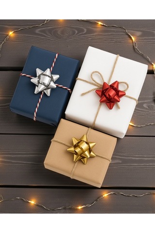 Hediye Paketleme Seti, 12 Adet Metalik Rafya- Twine Baker & Jüt İp - 20m, 1 Adet Bant Ve Makinesi