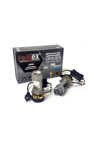 Femex H4 Pro Plus Exclusive Mini Bi-led + Laser Kendinden Mercekli Selektör Aparatlı Performans Led