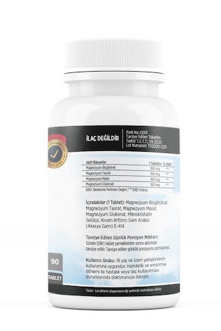 Flx Magnesium Bisglisinat Malat Taurat Glukonat 90 Tablet