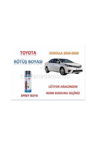 Toyota Corolla 2013-2018 Rötüş Boyası Boya Koduna Özel Sprey Boya (361521525)