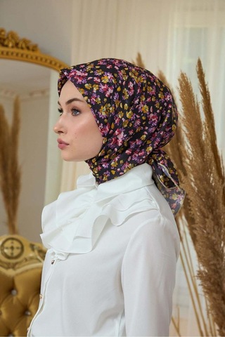 İpekhan Yaz Işıltısı Koleksiyonu Soft Eşarp 1191 - Siyah Orange 07 Siyah Orange
