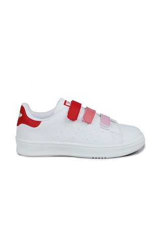 Jump 30110 Kırmızı - Beyaz Cırtlı Kız Çocuk Sneaker Günlük Spor Ayakkabı