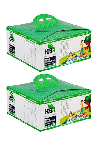 Kbr Mega Piknik Seti 12 Çeşit 62 Parça X 2 Set Çok Renkli