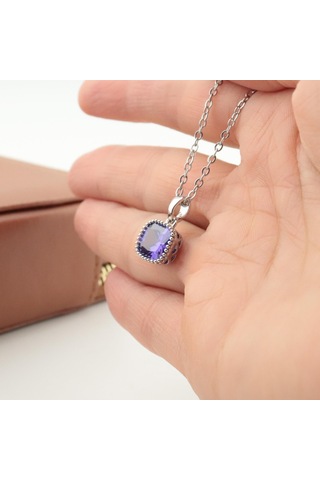 Pigado Paslanmaz Çelik Kristal Taşlı Çelik Kolye