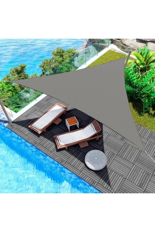 Xindoker 2x2x2m Gri Triangular Bahçe Gölü Güneşlik - Uv Engelleme, Isı Azaltma, Dayanıklı 420d Oxford Kumaşı İle Bahçe, Teras, Kamp İçin Gri