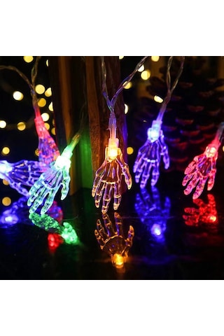 Shineyee Renkli 3m 20 Ledlu Batarya Opsiyonu Batarya Dahil Değil Sürekli Açık+yanıp-sönen Şeffaf Kemer El Halloween Dekoratif Işıklı Zincir
