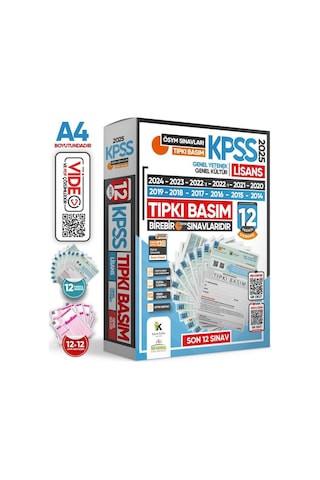 2026 KPSS Lisans ÖSYM Çıkmış Soru Tıpkı Basım 12li Deneme Paketi Video Çözümlü Türkiye Geneli