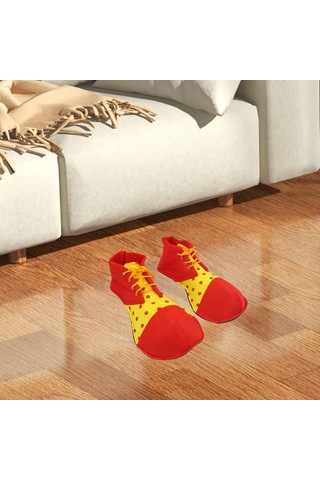 Suntek Yetişkin Palyaço Ayakkabıları Maskeli Balo Kırmızı