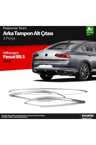 Volkswagen Passat B8.5 Krom Arka Tampon Alt Çıtası 3 Parça 2019 V