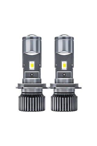 Yaozixa H4 Tipi 90w 6000k Led Fener Lensli, 25000lm Parlaklık, Ip68 Su Geçirmez, Gri, Çift Paket - Yeni Nesil N2