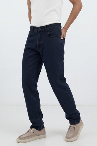 Antioch Tapered Fit Erkek Jean Mavi Siyah