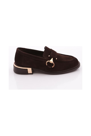 Dgn 26076 Kadın Loafer Ayakkabı Kahve Süet