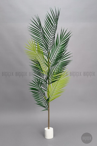 Biçiçek Yedek Areka Dalı 130cm 8 Yaprak Ve 2kg Dekorati̇f Taş