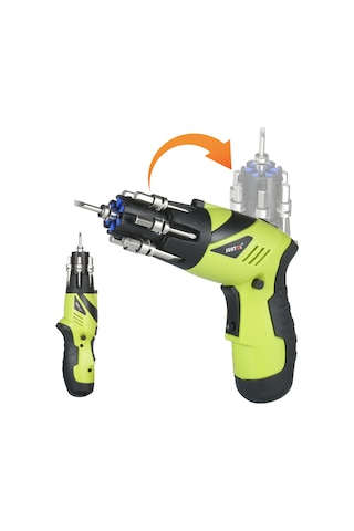 Springsun 3.6v Li-ion Şarjlı Tornavida, 6n.m Tork, Led Işık, Tabanca/düz Sap Değişimi, 10 Uç + Uzatıcı, Usb Şarj, Ev Kullanıma İdeal