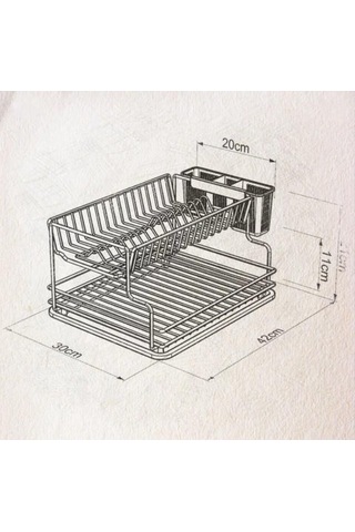 Geseus Home İki Katlı Tabaklık Bulaşıklık Krom Şeffaf Kb005