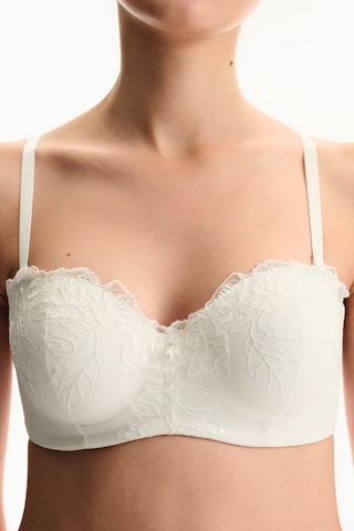 Penti Kırık Beyaz Lotus Straplez Broidery Balenli Sütyen