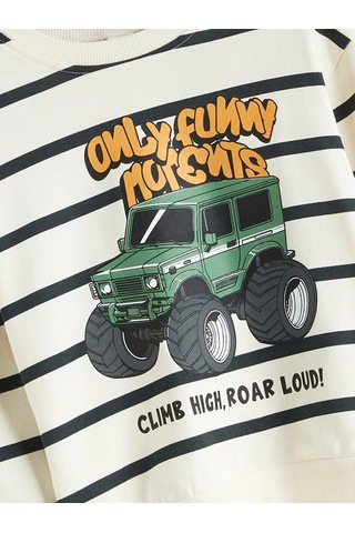 LC Waikiki Lcw Kids Bej Bisiklet Yaka Erkek Çocuk Sweatshirt Ve Eşofman Alt Lıght Beıge Prın
