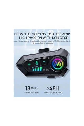 Y10 2x Motosiklet Kask İntercom Çift Eşleşme Rgb Işıklı Bluetooth Kulaklık 5,3 39523026