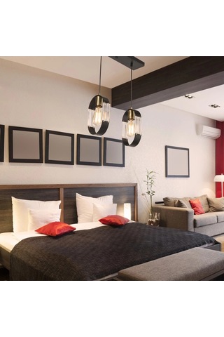 Nova 2li Sıralı Sarkıt Avize Çok Renkli