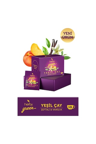 Herby Şeftali ve Vanilya Yeşil Çay 18'li