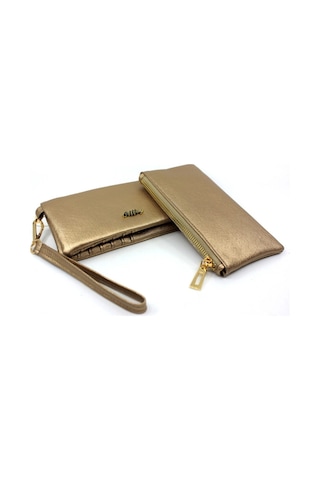 Ollbag Kadın Yumuşak Deri Ikili Cüzdan - Gold Altın