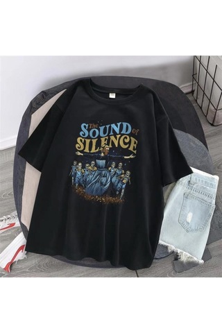 Pisa Art The Sound Of Silence Siyah Unisex Oversize T-shirt Rsts2241 Siyah