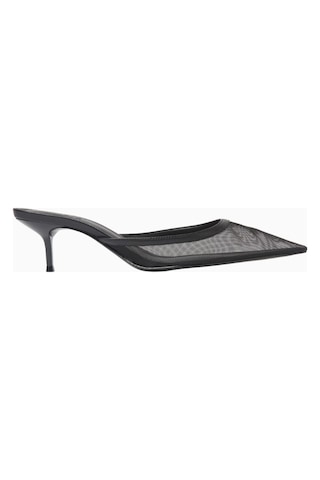 Schutz 63mm Topuklu Mesh Point-toe Mules, Günlük Ve Gece Zarafeti Siyah