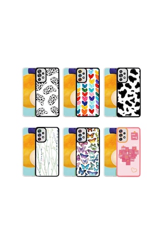 Zore Samsung Galaxy Uyumlu A72 Kılıf Omsy M-fit Desenli Kapak - Flower No4
