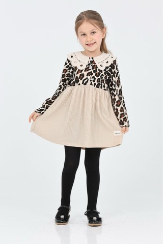 Bebe Yaka Leopar Elbise Leopar