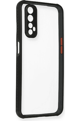 Newface Realme 7 Kılıf Miami Şeffaf Silikon Semeglbl - 75 - Siyah